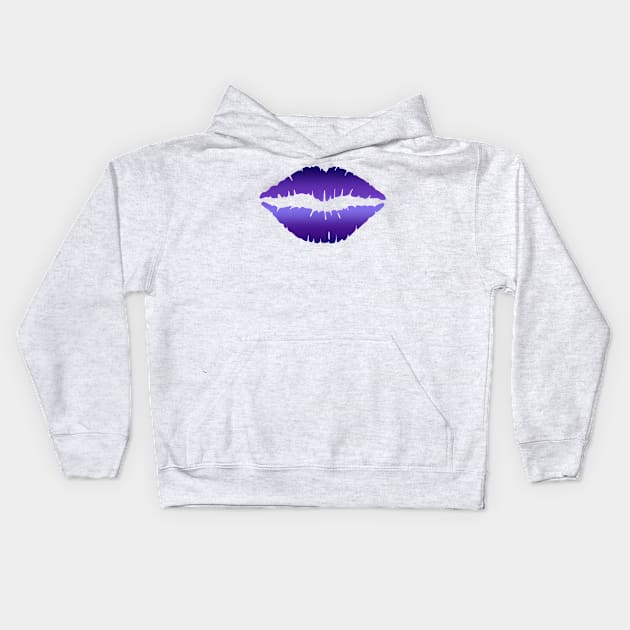 Purple Gradient Lips Kids Hoodie by CraftyCatz